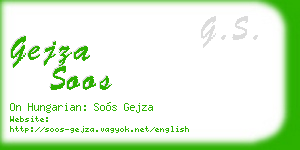 gejza soos business card